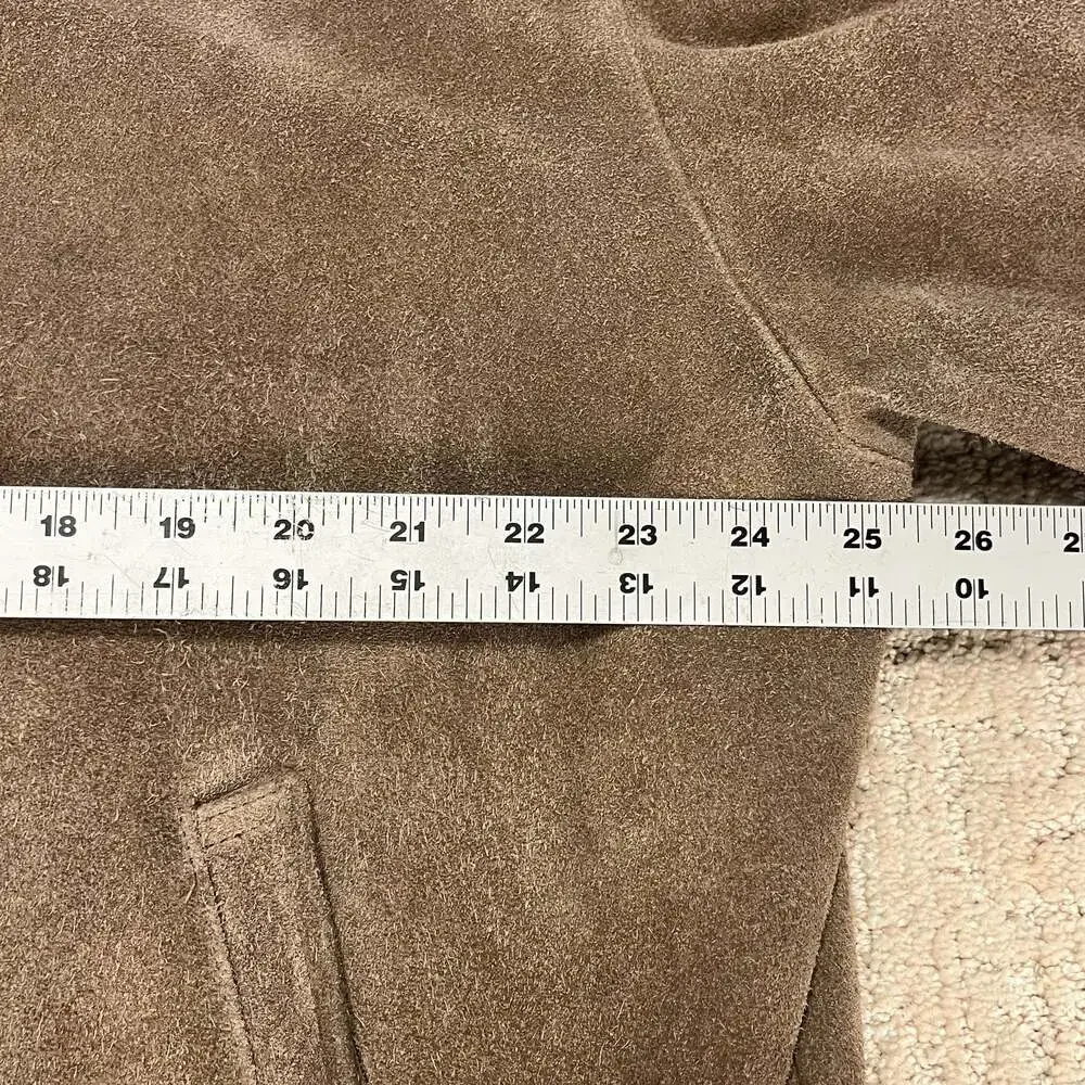 VTG 90s Polo Ralph Lauren Suede Bomber - Men's Large Blank Back Plaid Liner